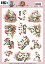 3D Cutting Sheet - Yvonne Creations - Cute Panda CD12127