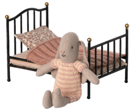 MAILEG | Poppenhuis vintage bed antraciet - muis