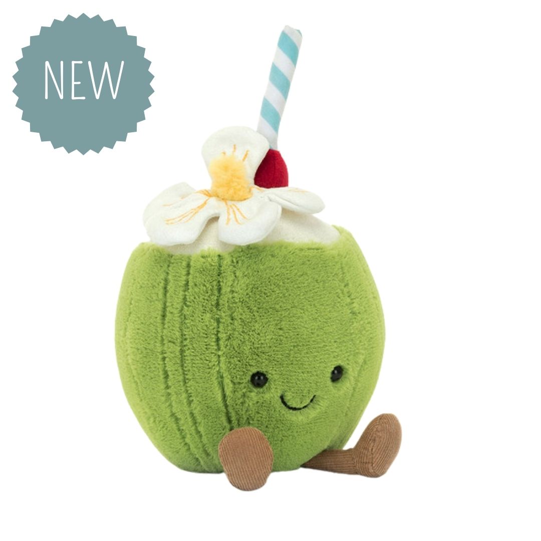 JELLYCAT | Amuseables knuffel kokosnoot Aruba -15 x 11 x 9 cm