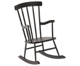 MAILEG | Poppenhuis schommelstoel antraciet - miniatuur