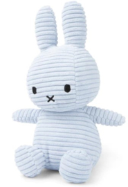 NIJNTJE | Knuffel Nijntje Corduroy blauw 23 cm - Miffy sitting Corduroy Ice Blue