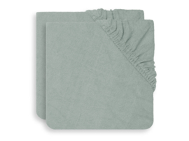 JOLLEIN | Aankleedkussenhoes badstof 50x70 cm - Ash Green (2Pack)