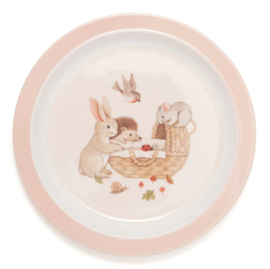 PETIT MONKEY | Kinderservies set melamine Animal Craddle - roze