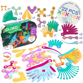 CLIXO | Magnetisch constructiespeelgoed - tropical birds - 24st