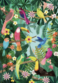 PETIT MONKEY | Poster kinderkamer Rain forest birds