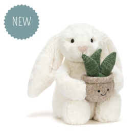 JELLYCAT | Bashful knuffelkonijn met plant - 31 x 12 x 9 cm