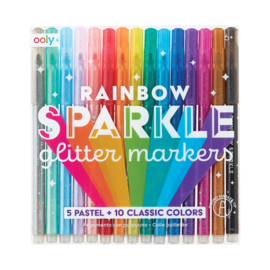 OOLY | Regenboog glitter markers - viltstiften