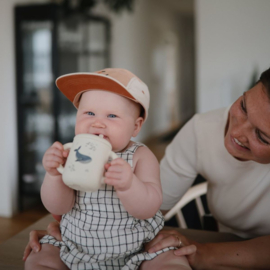 MUSHIE | Siliconen kinderbeker met rietje - whales