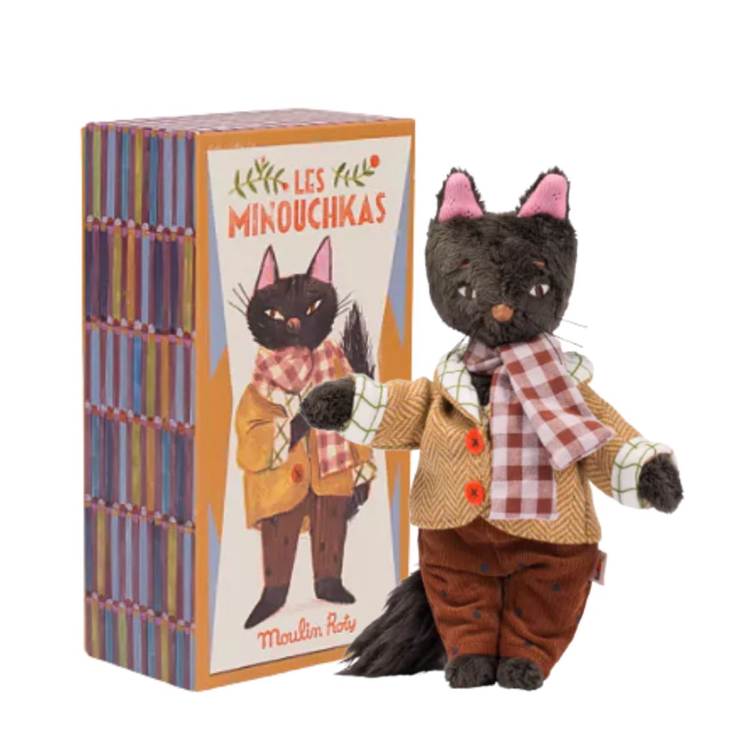 MOULIN ROTY | Knuffel kat Léon in doosje - Les Minoushkas