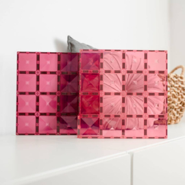 CONNETIX TILES | Magnetische bodemplaat pink & berry - 2 stuks