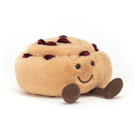 JELLYCAT | Amuseable Knuffel Rozijnenbroodje - Amuseable Pain au Raisin - 12 x 12 cm