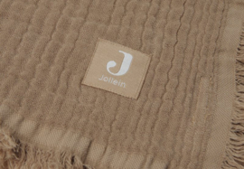 JOLLEIN | Ledikant deken Muslin Fringe 120x120 cm  - Biscuit