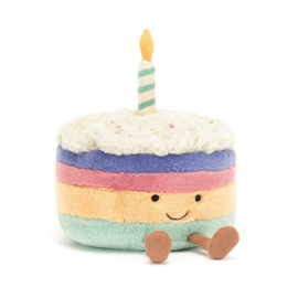 JELLYCAT | Amuseable Knuffel Verjaardagstaart - Birthday Cake Rainbow