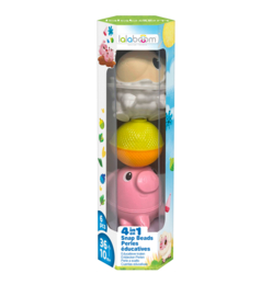 LALABOOM | Educatieve klikkralen schaap en varken - 6st