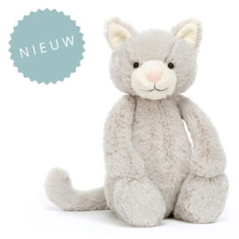 JELLYCAT | Knuffel Bashful Kat - Grey Kitty - 31 x 12 cm