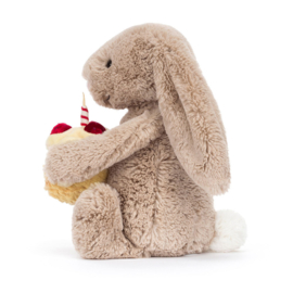 JELLYCAT | Bashful knuffel konijn met verjaardagstaart - 31x 12 x 9 cm