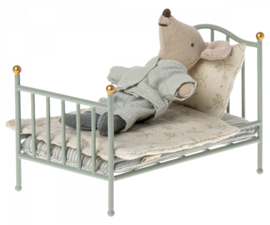 MAILEG | Poppenhuis vintage bed mint - muis