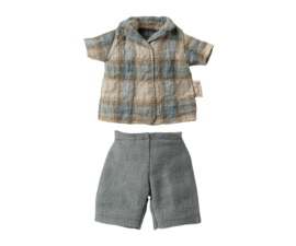 MAILEG | Konijn kleding - Geruite blouse en korte broek - size 1