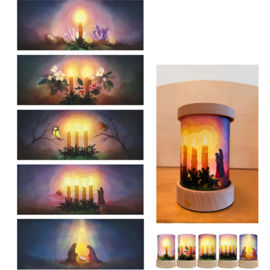 TOVERLUX | Lantaarn silhouet - vogel geluk advent - 5 st