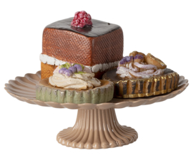 MAILEG | Poppenhuis cake & taartschaal - miniatuur