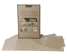MAILEG | Poppenhuis behang - farmhouse - 7 stuks