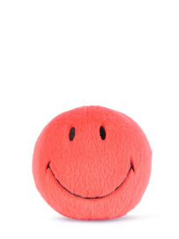 BON TON TOYS x Smiley | Knuffel Smiley fuzzy koraalrood - 13 cm