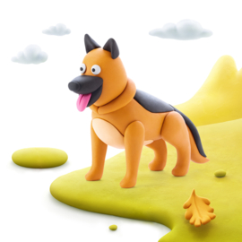 HEY CLAY | Boetseerklei dog story - 6 figuren