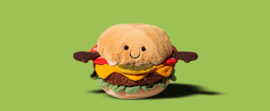 JELLYCAT | Amuseable Knuffel Hamburger - Burger - 12 x 12 cm