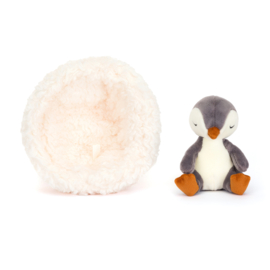 JELLYCAT | Knuffel Pinguin in mandje - Hibernating Penguin