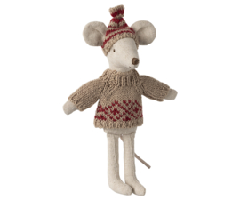 MAILEG | Muis kleding - trui & muts rood - moeder
