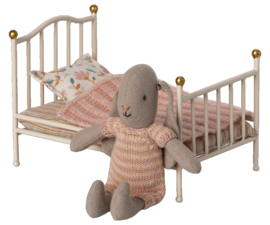 MAILEG | Poppenhuis vintage bed wit - muis