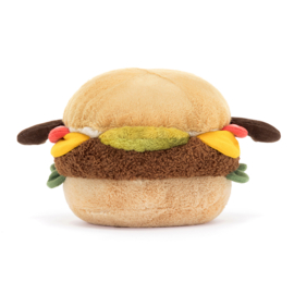 JELLYCAT | Amuseable Knuffel Hamburger - Burger - 12 x 12 cm