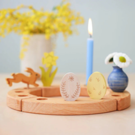 GRIMM'S | Decoratie figuur - paaseieren geel & naturel