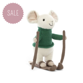 JELLYCAT | Knuffel muis met ski's - 19 x 8 x 15 cm