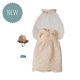 MAILEG | Muis kleding - bruidsjurk - moeder
