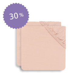 JOLLEIN | Hoeslaken ledikant 60x120 cm - Pale Pink (2pack)