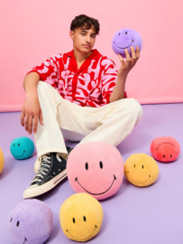 BON TON TOYS x Smiley | Knuffel Smiley fuzzy paars - 13 cm
