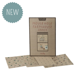MAILEG | Poppenhuis behang - farmhouse aanbouw - 3 stuks