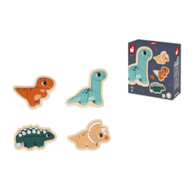 JANOD | Houten puzzel dino's - 2,3,4,5 st