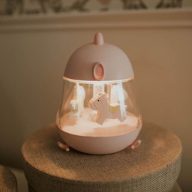MARY'S | Nachtlamp en muziekdoos carrousel - roze