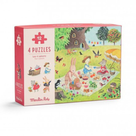 MOULIN ROTY | Puzzel vier seizoenen - la grande famille - 4 x 12st