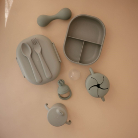 MUSHIE | Lunchbox met bestek - sage