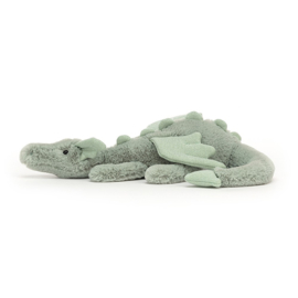 JELLYCAT | Knuffel Draak zachtgroen - Dragon sage - little - 8 x 30 cm