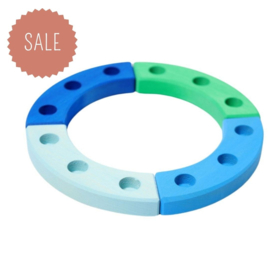 GRIMM'S | Verjaardagsring of feest- en seizoensring - groen & blauw