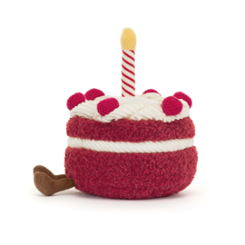 JELLYCAT | Amuseables knuffel taart cheri - 12 x 13 x 12 cm
