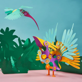 CLIXO | Magnetisch constructiespeelgoed - tropical birds - 24st
