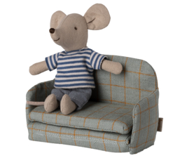 MAILEG | Poppenhuis slaapbank ruit - muis