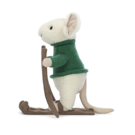 JELLYCAT | Knuffel muis met ski's - Merry Mouse  Skiing