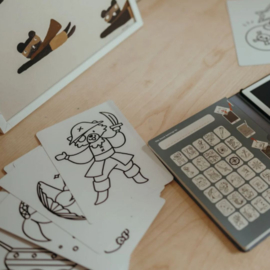 KIDYWOLF | Kidydraw mini extra tekenkaarten - werelddieren & piraten