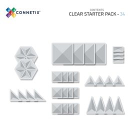 CONNETIX TILES | Magnetische tegels - clear - 34 stuks